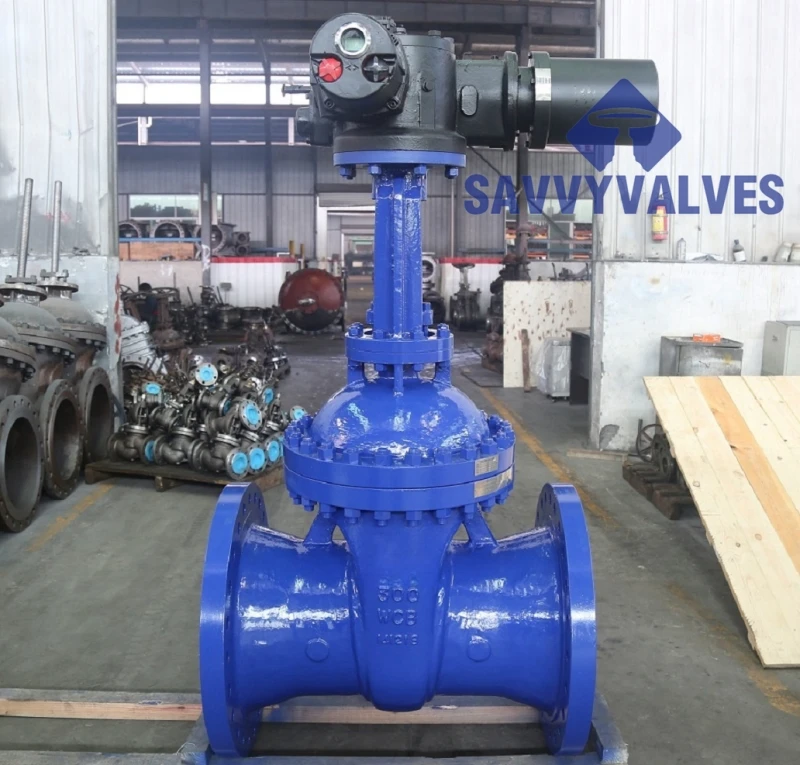 SAVVY motorised Solid wedge gate valve, BB, OS&Y, RS