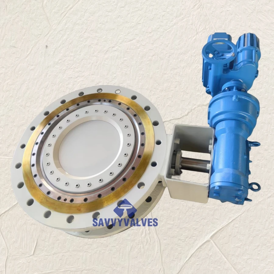 Triple offset butterfly valves gear operated