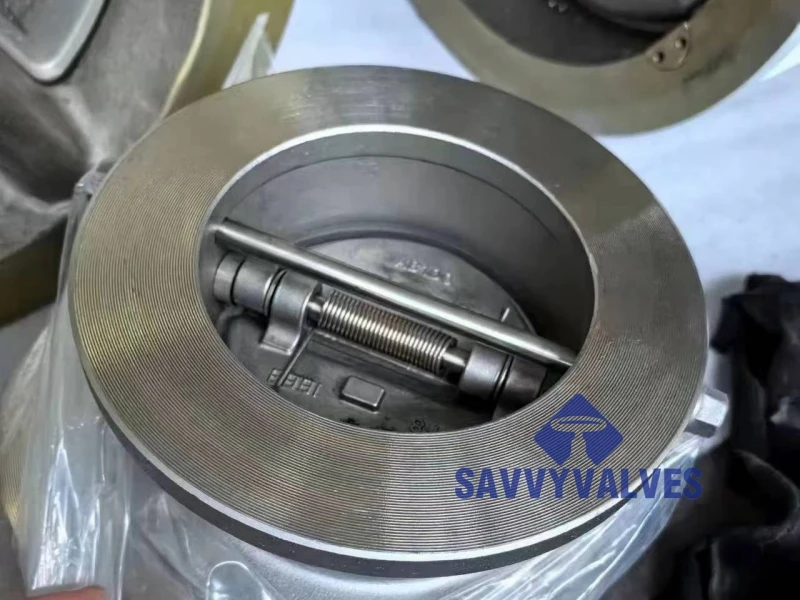 Metal seated dual plate wafer flange check valve