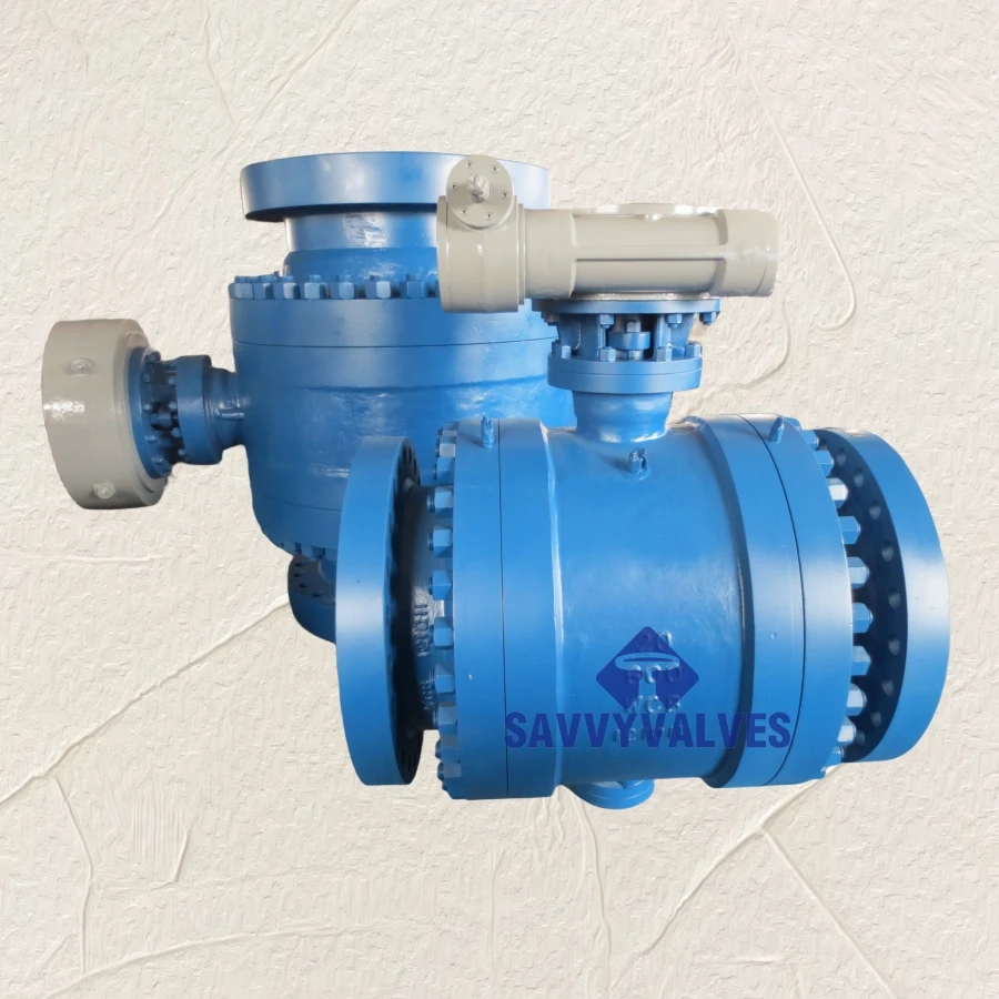 30″ 600LB 3-piece trunnion ball valve in cast steel